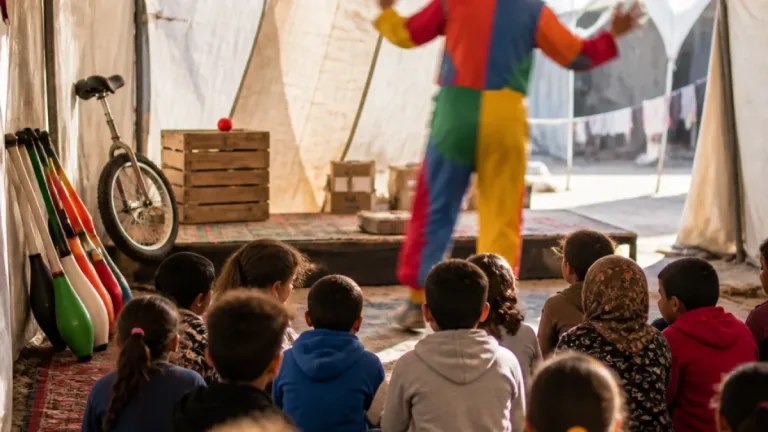 À Gaza, un artiste transformé en clown social apporte des moments de répit aux enfants déplacés